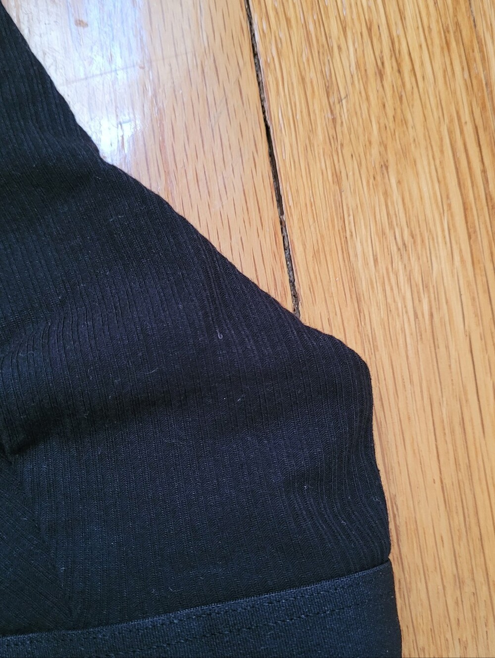 BASERANGE TRIANGLE RIBBED BRA IN BLACK - Picture 7 of 9